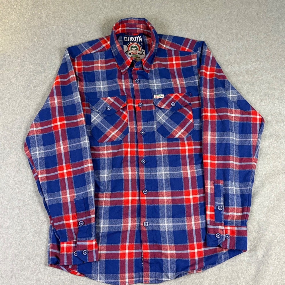 Dixxon Flannel The Red Green Show Possum Brotherhood Plaid Shirt Mens M Blue Red - Picture 9 of 13